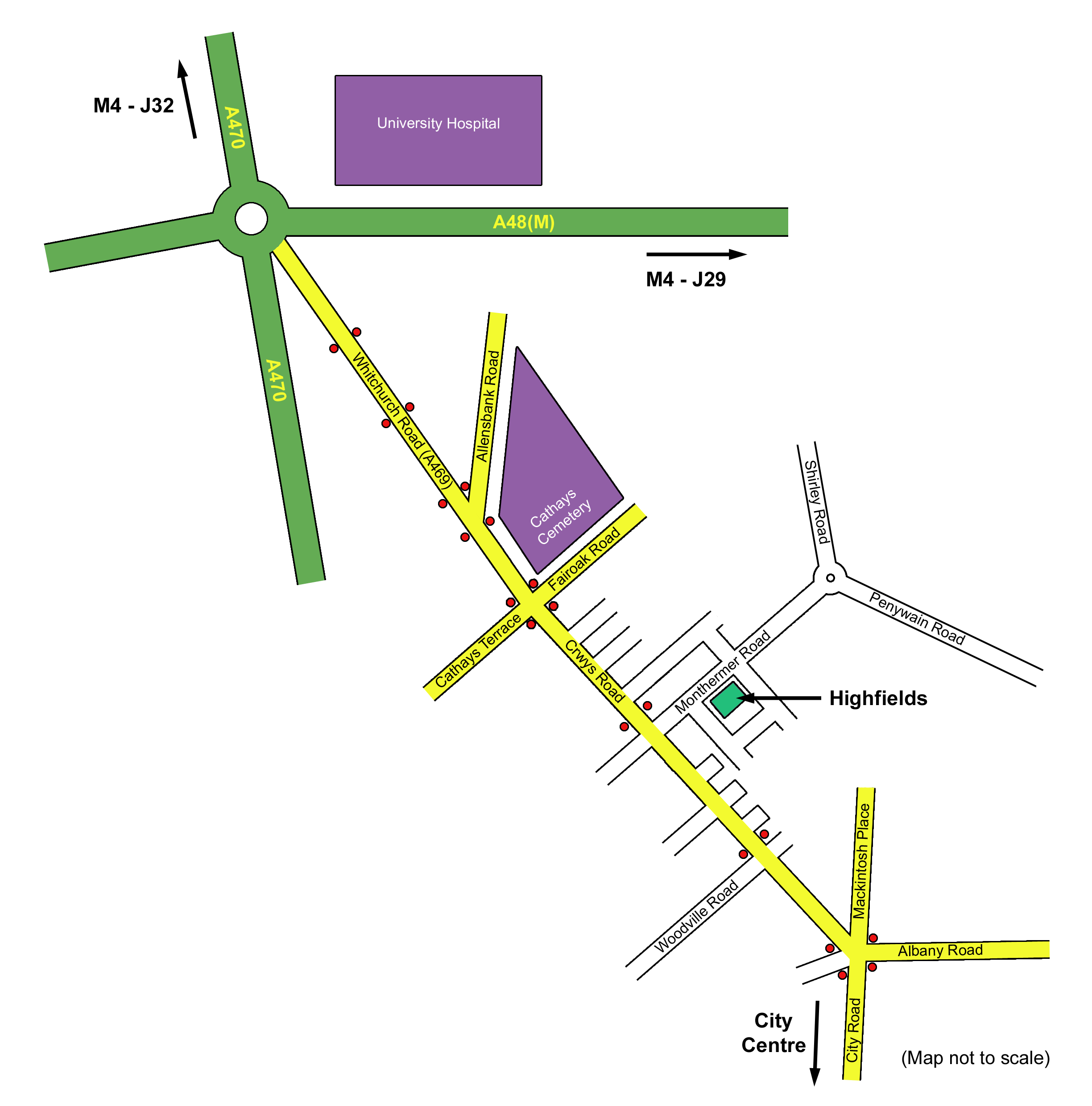 Location Map of Highfields Church