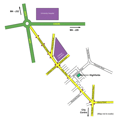 Location Map of Highfields Church