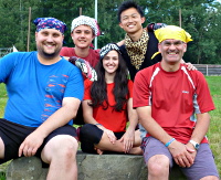 Team Wales in team bandanas