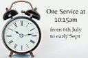 One Service at 10:15am