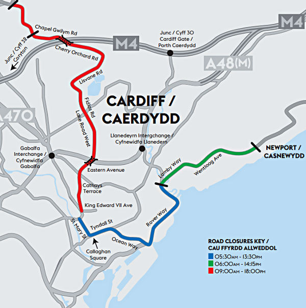 Velothon Route Cardiff Area