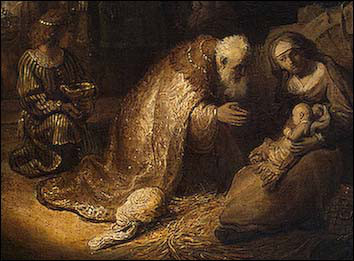 Rembrandt Adoration Wisemen Detail