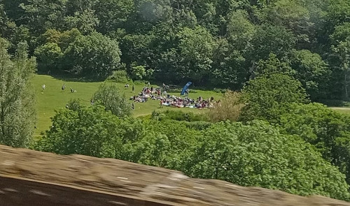 Church Day Out from train on the viaduct
